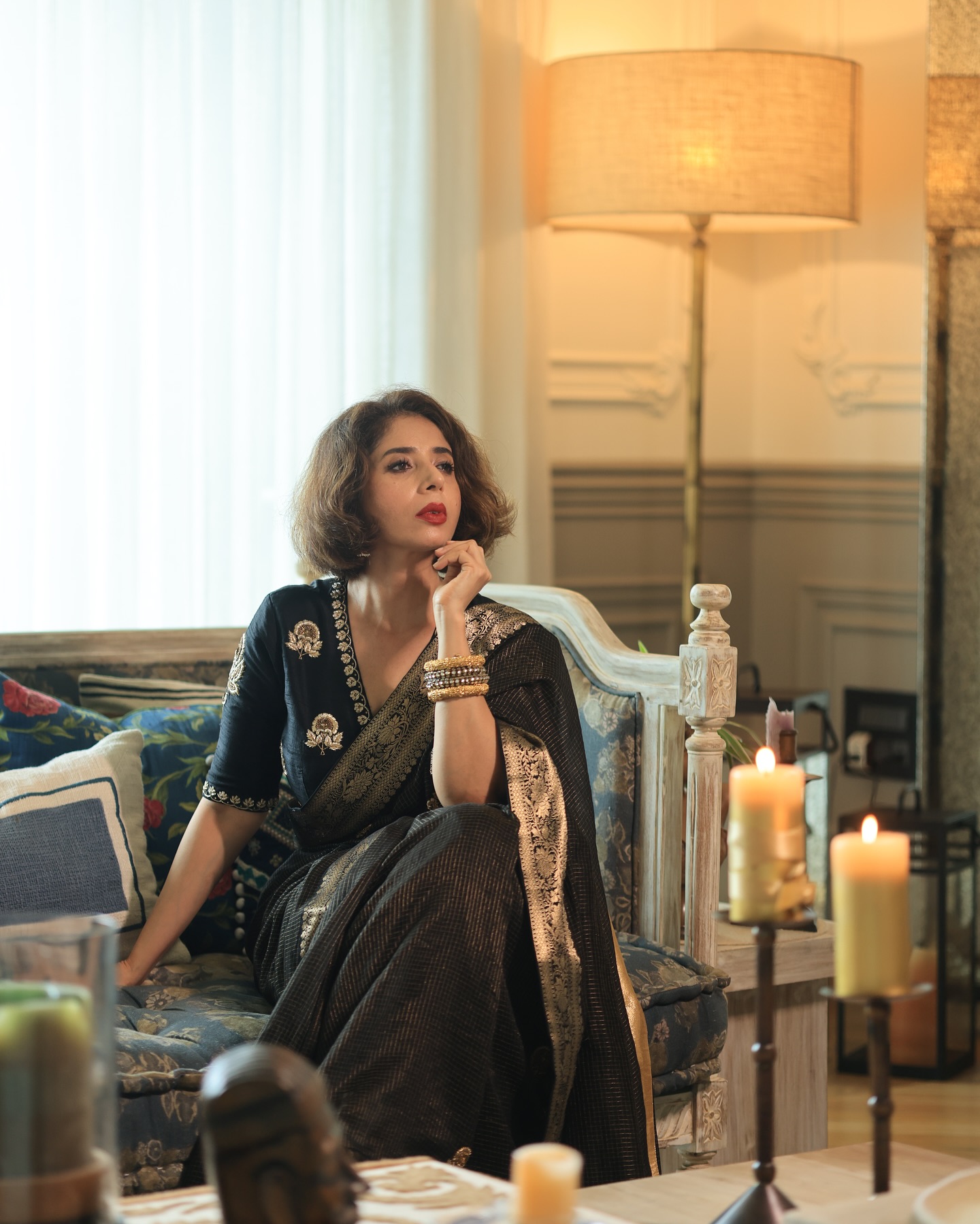 Aiana in a handloom saree