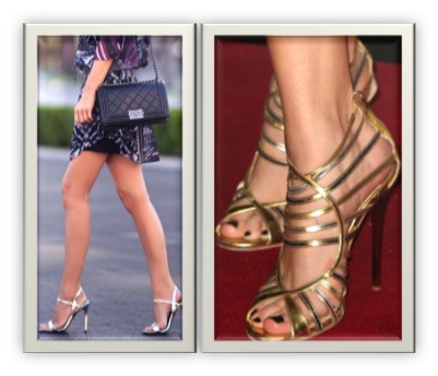 metallic sandals